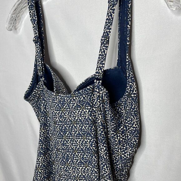 Bond-Eye Australia Nip Tuck Tummy Control Navy/Gold Bathing Suit. Size 12. - Picture 5 of 13